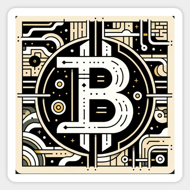 Circuitry of Currency: The Bitcoin Emblem Sticker by heartyARTworks